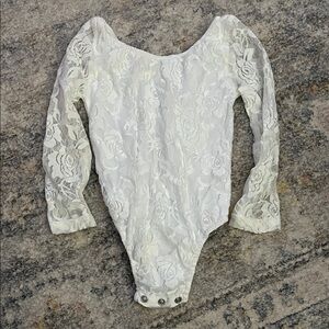 Charming White Lace Kids Bodysuit